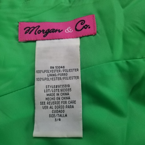 Morgan & Co Green Halter Dress Size 4 - Picture 7 of 8